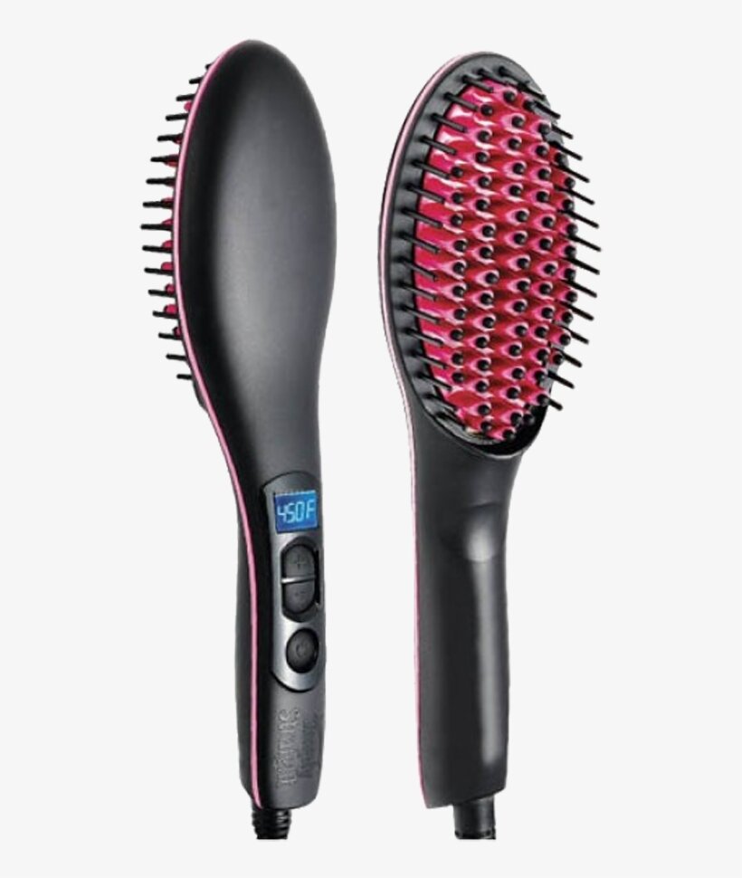 Picture of Simply Straight Ceramic Brush Hair Straightener - Black And Pink