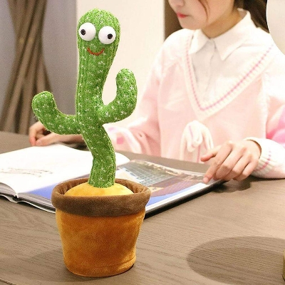 Picture of TALKING AND DANCING CACTUS PLUSH TOYS, HOME & OFFICE DECORATION SHOW PIECES (120 SONGS & RECHARGEABLE) - Green