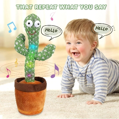 Picture of TALKING AND DANCING CACTUS PLUSH TOYS, HOME & OFFICE DECORATION SHOW PIECES (120 SONGS & RECHARGEABLE) - Green