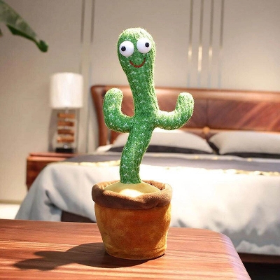 Picture of TALKING AND DANCING CACTUS PLUSH TOYS, HOME & OFFICE DECORATION SHOW PIECES (120 SONGS & RECHARGEABLE) - Green
