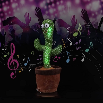 Picture of TALKING AND DANCING CACTUS PLUSH TOYS, HOME & OFFICE DECORATION SHOW PIECES (120 SONGS & RECHARGEABLE) - Green
