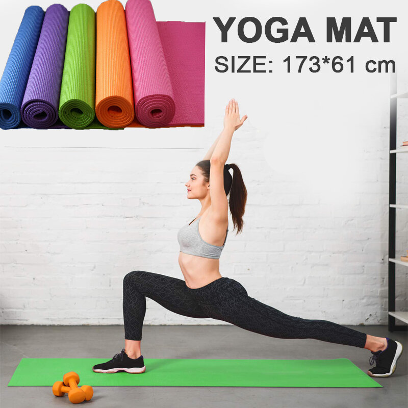 Picture of Yoga Mat Thick 6mm (173cm X 61cm) Non-slip Exercise Fitness Gymnastics Mat Body Building - Purple