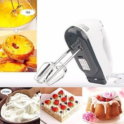 Picture of Scarlett Electric 7 Speed Hand Mixer with 4 Pieces Stainless Blender, Bitter for Cake/Cream Mix, Food Blender, Beater for Kitchen || Beater for Cake, white - White