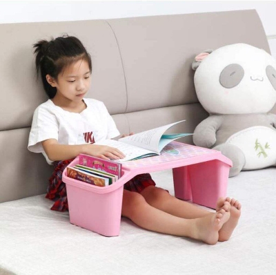 Picture of Study Table Plastic Children Small Study Table With Storage Lap Laptop Desk For Kid Adult Home Bedroom Furniture Portable
