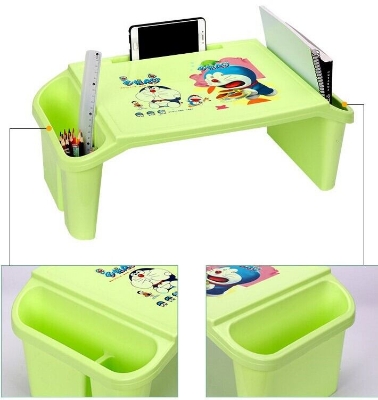 Picture of Study Table Plastic Children Small Study Table With Storage Lap Laptop Desk For Kid Adult Home Bedroom Furniture Portable
