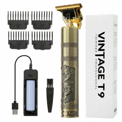 Picture of Vintage T9 Bald Head Electric Hair Clipper Recharge Professional Cordless Hair Trimmer for Men Barber Hair Cutting Machine - Trimmer - Trimmer For Men - Trimmer - Trimmer - Trimmer - Gold