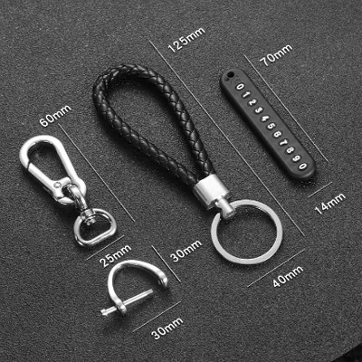Picture of keychain Phone Number Bicycle Car Auto Motor Cycle Key Ring Anti-Lost Number Plate Mobile Number - Black