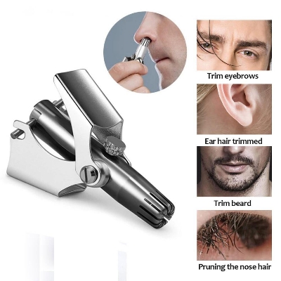 Picture of Professional Painless Eyebrow and Facial Hair Trimmer Mini Stainless Steel Manual Nose Hair Trimmer Travel portable - Silver