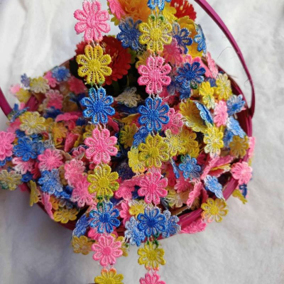 Picture of 1 Set 5 Yards Decorating Lace Flower Embroidered Trim Ribbons for Sewing or Craft Decoration