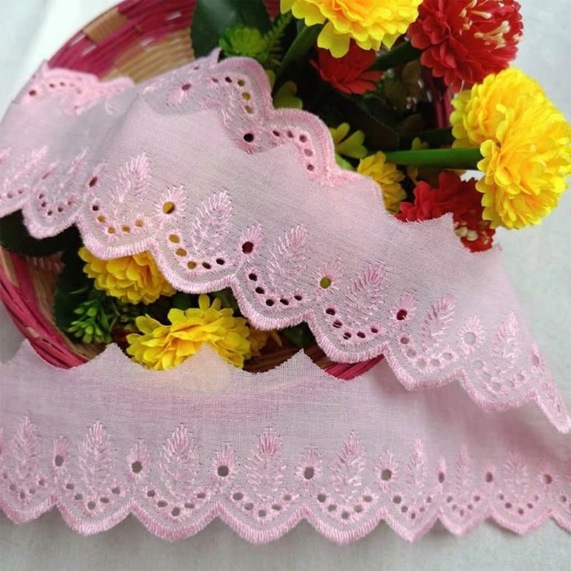 Picture of 5 Yards Fashion Elastic Net Lace Embroidery Cotton Polyester Tc Lace Trim for Wedding Dress Fabric Home Textile Curtain Garment Accessories for Dubai Fabric