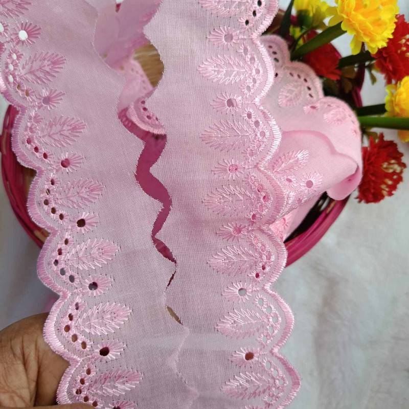 Picture of 5 Yards Fashion Elastic Net Lace Embroidery Cotton Polyester Tc Lace Trim for Wedding Dress Fabric Home Textile Curtain Garment Accessories for Dubai Fabric