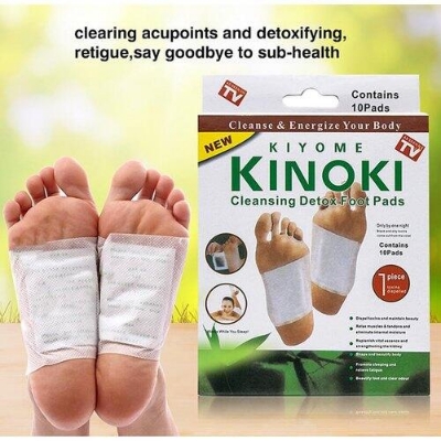 Picture of Almand Drake Kinoki Cleansing Detox Foot Patches 10 Adhesive Pads Kit Natural Unwanted Toxins Remover - White