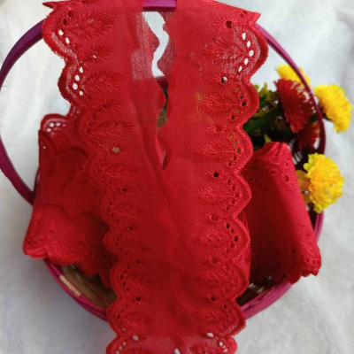 Picture of 5 Yards Fashion Elastic Net Lace Embroidery Cotton Polyester Tc Lace Trim for Wedding Dress Fabric Home Textile Curtain Garment Accessories for Dubai Fabric