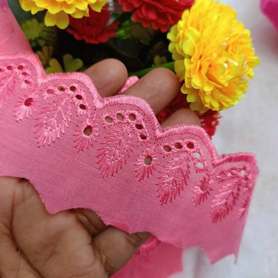 Picture of 5 Yards Fashion Elastic Net Lace Embroidery Cotton Polyester Tc Lace Trim for Wedding Dress Fabric Home Textile Curtain Garment Accessories for Dubai Fabric