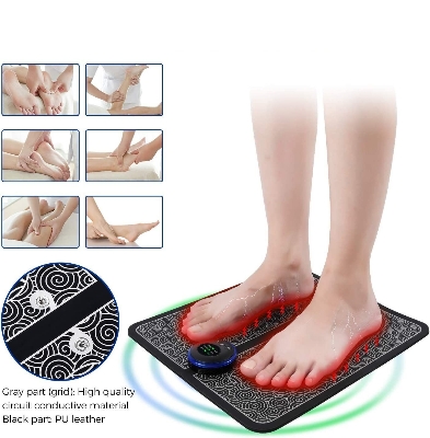 Picture of EMS Foot Massage Mat Automatic Electric Physiotherapy Tens Massager Relax 9 Gear - Black