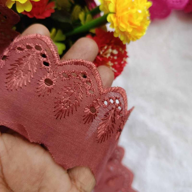 Picture of 5 Yards Fashion Elastic Net Lace Embroidery Cotton Polyester Tc Lace Trim for Wedding Dress Fabric Home Textile Curtain Garment Accessories for Dubai Fabric