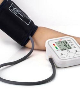 Picture of Electronic Blood Pressure Monitor Automatic Arm BP Machine & Pulse Rate Monitoring Meter - White