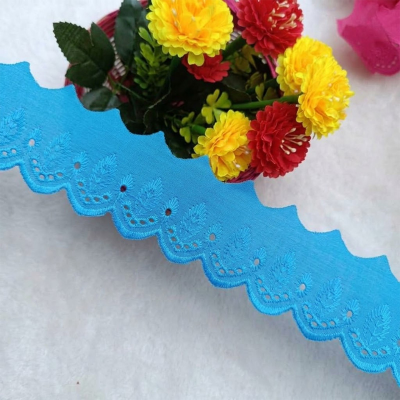 Picture of 5 Yards Fashion Elastic Net Lace Embroidery Cotton Polyester Tc Lace Trim for Wedding Dress Fabric Home Textile Curtain Garment Accessories for Dubai Fabric