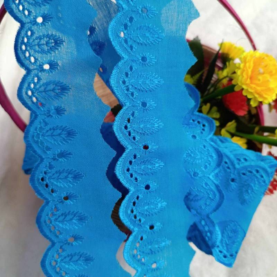 Picture of 5 Yards Fashion Elastic Net Lace Embroidery Cotton Polyester Tc Lace Trim for Wedding Dress Fabric Home Textile Curtain Garment Accessories for Dubai Fabric