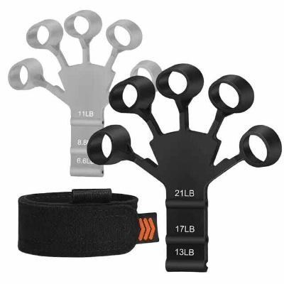 Picture of Finger Gripper Patients Hand Strengthener Finger Flexion & Extension Training Sunlight mall and Grip Strength Trainer Gripper Finger Exerciser Hook Grip Adjustable Gym - Black