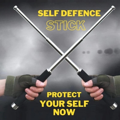 Picture of Premium Metal Self Defense STICK (Heavy Metal and Extendable) - Black
