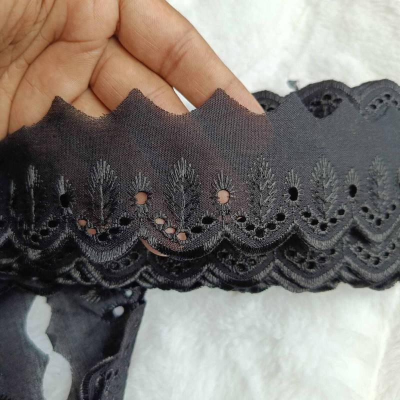 Picture of 5 Yards Fashion Elastic Net Lace Embroidery Cotton Polyester Tc Lace Trim for Wedding Dress Fabric Home Textile Curtain Garment Accessories for Dubai Fabric