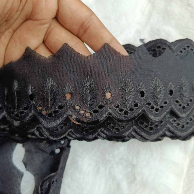 Picture of 5 Yards Fashion Elastic Net Lace Embroidery Cotton Polyester Tc Lace Trim for Wedding Dress Fabric Home Textile Curtain Garment Accessories for Dubai Fabric
