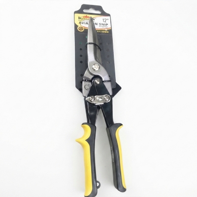 Picture of Tin Snip, 12 Inches Serrated Jaws, Straight Cut Tin Snip w/Rubberized Handle, Built-In Thumb Lock-Yellow