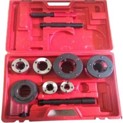Picture of Pipe Die A/T /Pipe Threader Kit Manual Plumber Pipe Threading Kit 1/2" 3/4" 1" 1-1/4", 1 1/2" , 2" Threader Tool Hand Tapping Forming Cutting Set with Carry Case ( 6 Piece Suit)-Red