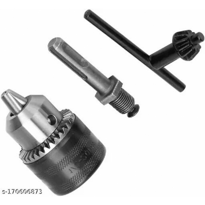 Picture of Rotary Hammer Drill Chuck Adapter 1.5-13mm 1/2" 20UNF Thread With SDS Plus Quick Change Drill Chuck Adapter SDS Plus Shank With Wrench Chuck Key Drills & Drivers-Silver