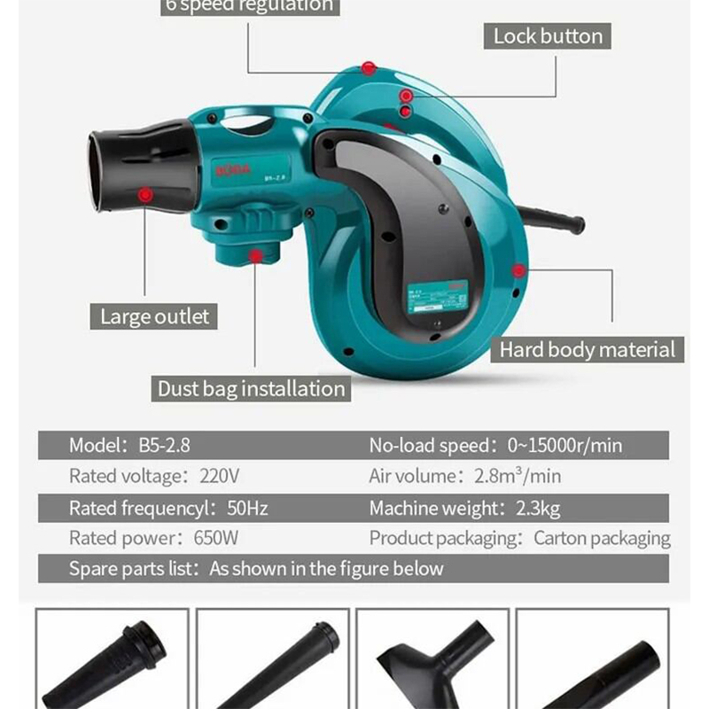 Picture of BODA B5-2.8 Aspirator Blower For Dust Remove - 650 W-Green
