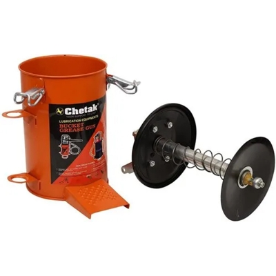 Picture of Chetak Hand Operated Grease pump / Grease Bucket with Trolley Wheels (20 kg, Orange) India-Orange