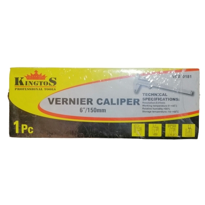 Picture of Vernier Caliper Gauge 150mm(Kingtos) - 6" Stainless Steel Internal Analog Vernier Calipers Precision Measuring Ruler Micrometer Durable Tool in Protective Box-Silver