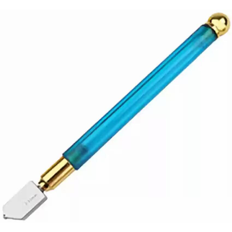 Picture of Glass Cutter /High Quality Oil Feed , Glass Cutter Pen,Diamond Glass Cutter Pencil for Glass Slide, Test Tube, Glass Pipette (178mm Silver)-Blue
