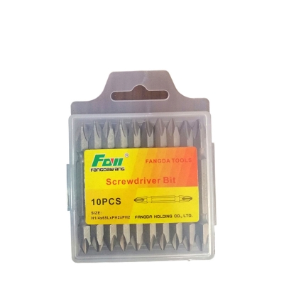 Picture of 10Pcs Double End Screwdriver Bits Set (PH2/SL5.5x65mm) with Magnet Fangda Tools-Silver