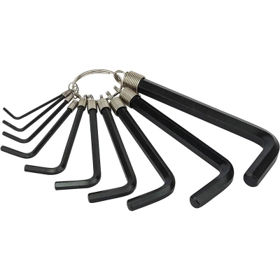 Picture of Allen Key Set Alengi Set Steel Allen Hex Key Wrench Set 10 PCs with Key Ring-Black