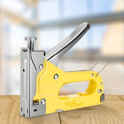Picture of Nailer/Stapler Staple Gun Kingtos 3 Ways Heavy Duty Chrome U-Shape Nails Stapler-Silver