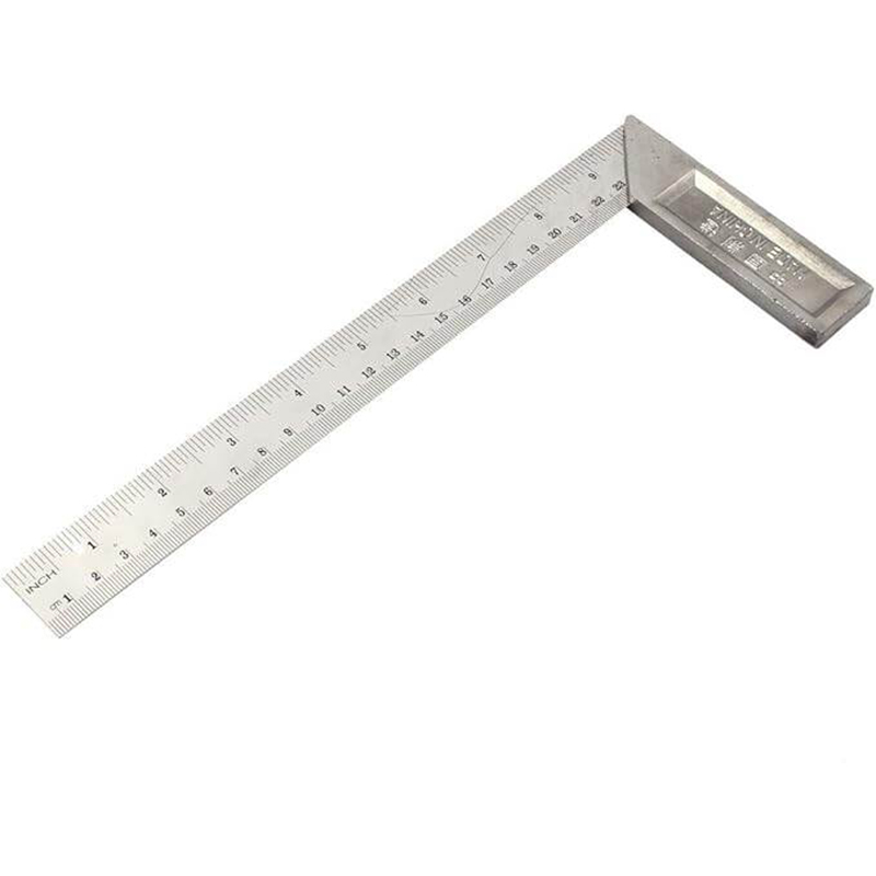 Picture of Try Square 12" Aluminum Diamond Matam Measuring Tools Professional-Silver