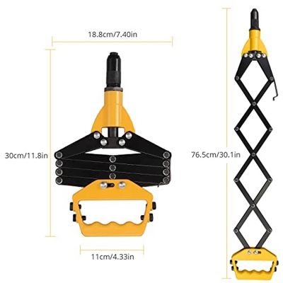 Picture of Aluminum Folding Hand Riveter Lazy Tong Rivet Gun Kingtos-Yellow
