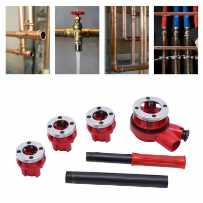 Picture of 1/2-1-1/4" Pipe Die/Pipe Threader Tube Ratchet Plumber Threading Tool Kits-Red