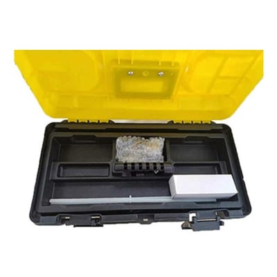 Picture of 16.5"-inch Tool Box Plastic Tool Box with Tray and Organizers Includes 8 Small Squares-Orange