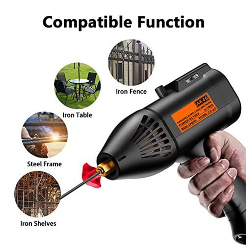 Picture of Portable Welding Machine/Welding Machine Handheld, 3900W Portable ARC Welder Gun w IGBT LCD Digital Display, MMA Welding Gun w Ground Wire for 2.5-3.2mm Wire rods Electric Welder Machine Kit-Black