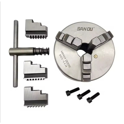 Picture of Lathe Chuck 5" K11-125 3 Jaw (Sanou) Self-Centering Chuck for Mini Metal Lathe Machine-Silver