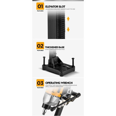 Picture of Core Drill Machine COOFIX CF-DCD002 Wholesale Diamond Core Cutting Drill Machine for Concrete-Black
