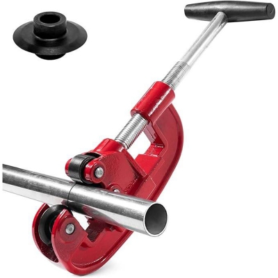 Picture of Pipe Cutter 2 inch Tool with an Extra Blade, Sharp Pipe Cutters Plumbing Cuts Up to Galvanized Pipe, Copper, and Iron Pipe, Steel Tubing Cutter for Metal Cutting-Red