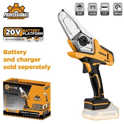 Picture of Coofix Cordless Chain Saw 4 Inch 550W 21V Mini Chain Saw Cordless Chain Saw CF-CCS002-Orange