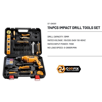 Picture of 114PCS MULTI-PURPOSE TOOLS KIT / CF-IDK001 114PCS IMPACT DRILL TOOLS KIT-Orange