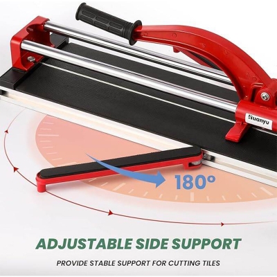 Picture of Tile Cutter Machine 24"(600MM) Tile Cutting Machine Double Rails and Brackets Manual with Precision Infrared Positioning Manual Tile Cutter Tools for Precision Cutting (Red)-Red