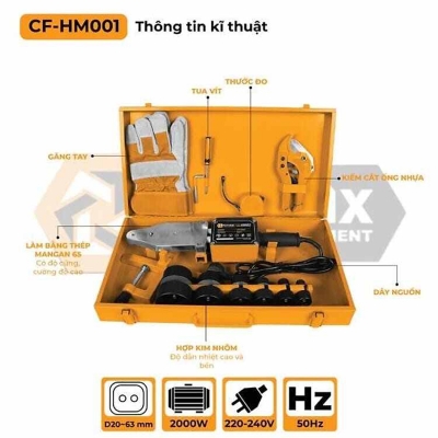Picture of Plastic Pipe Welding Machine professional Coofix CF-HM001 (Socket Fusion) Voltage/Frequency: 220-240V / 50Hz leak-proof joints in plastic piping system-Orange