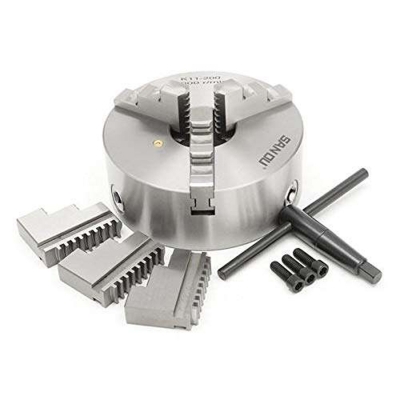 Picture of Lathe Chuck SANOU K11-200 (8" Inch 200mm 3 Jaw) Self Centering Metal Scroll Chucks for CNC Drilling Milling Machine-Silver
